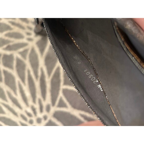 Silver and Gold Glitter Bow Stuart Weitzman Wedge Heels - Picture 7 of 7